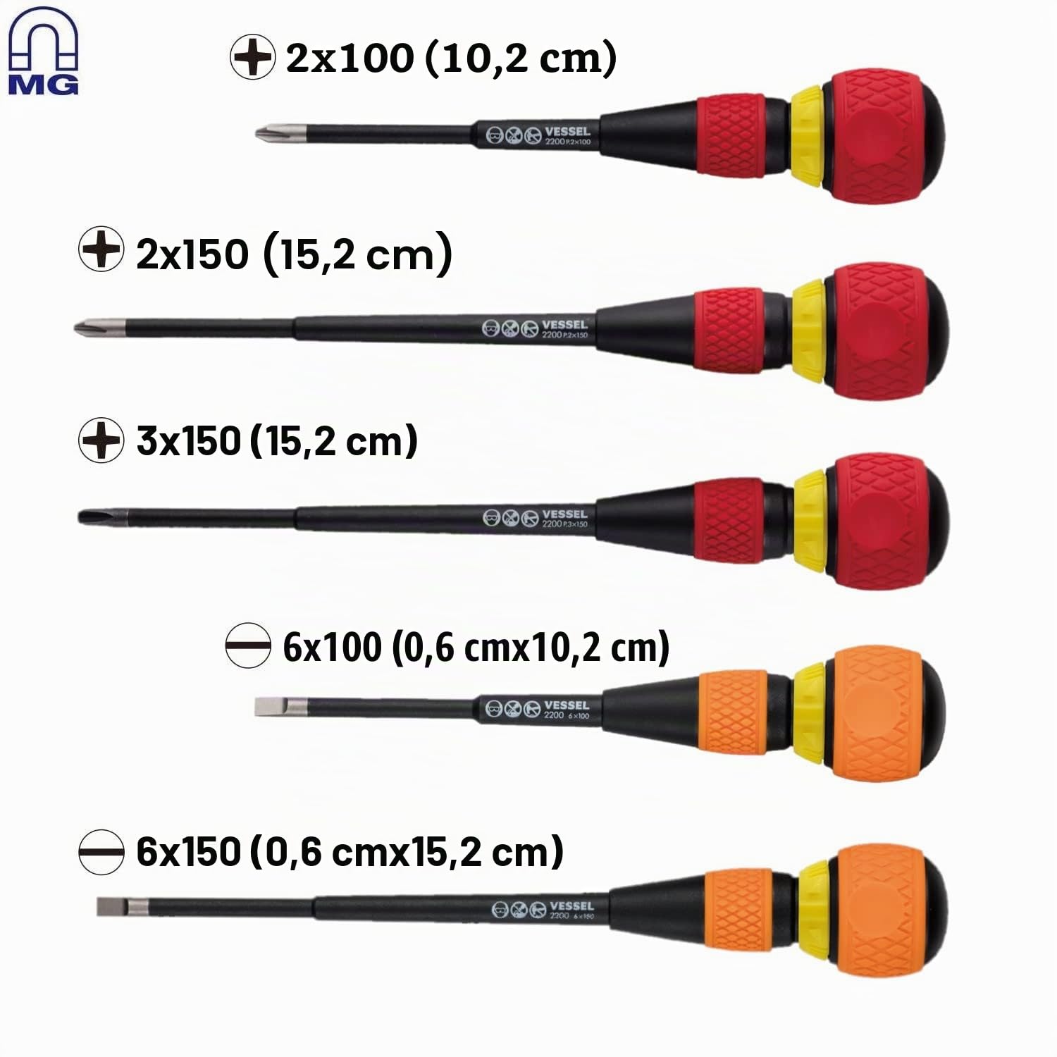 VESSEL BALL GRIP Ratchet Screwdriver (5PC. Set in EVA FOAM #1)