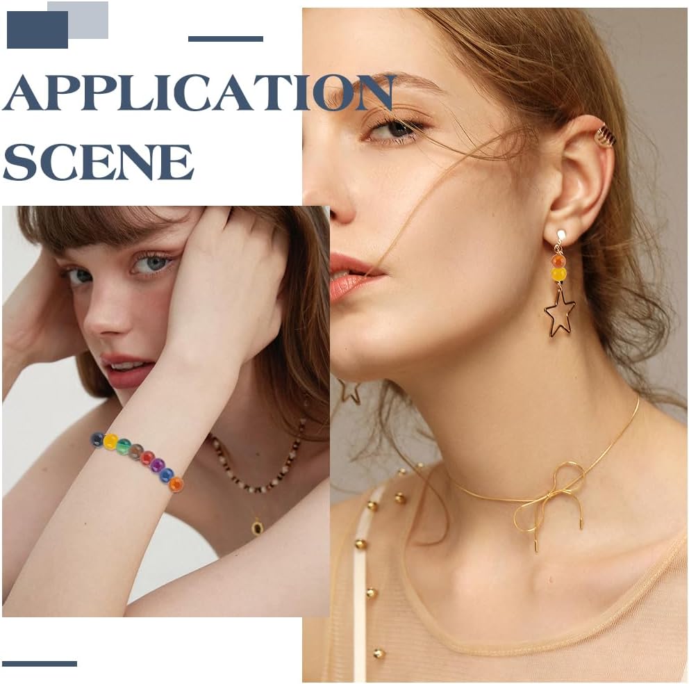 120Pcs 8mm Natural Stone Beads 8 Colors 7 Chakras Banded Agate Beads Rondelle Loose Spacer Bead Crystals Polished Round Gemstone Bead Bulk for Bracelets Necklace Earrings Jewelry Making - Image 5