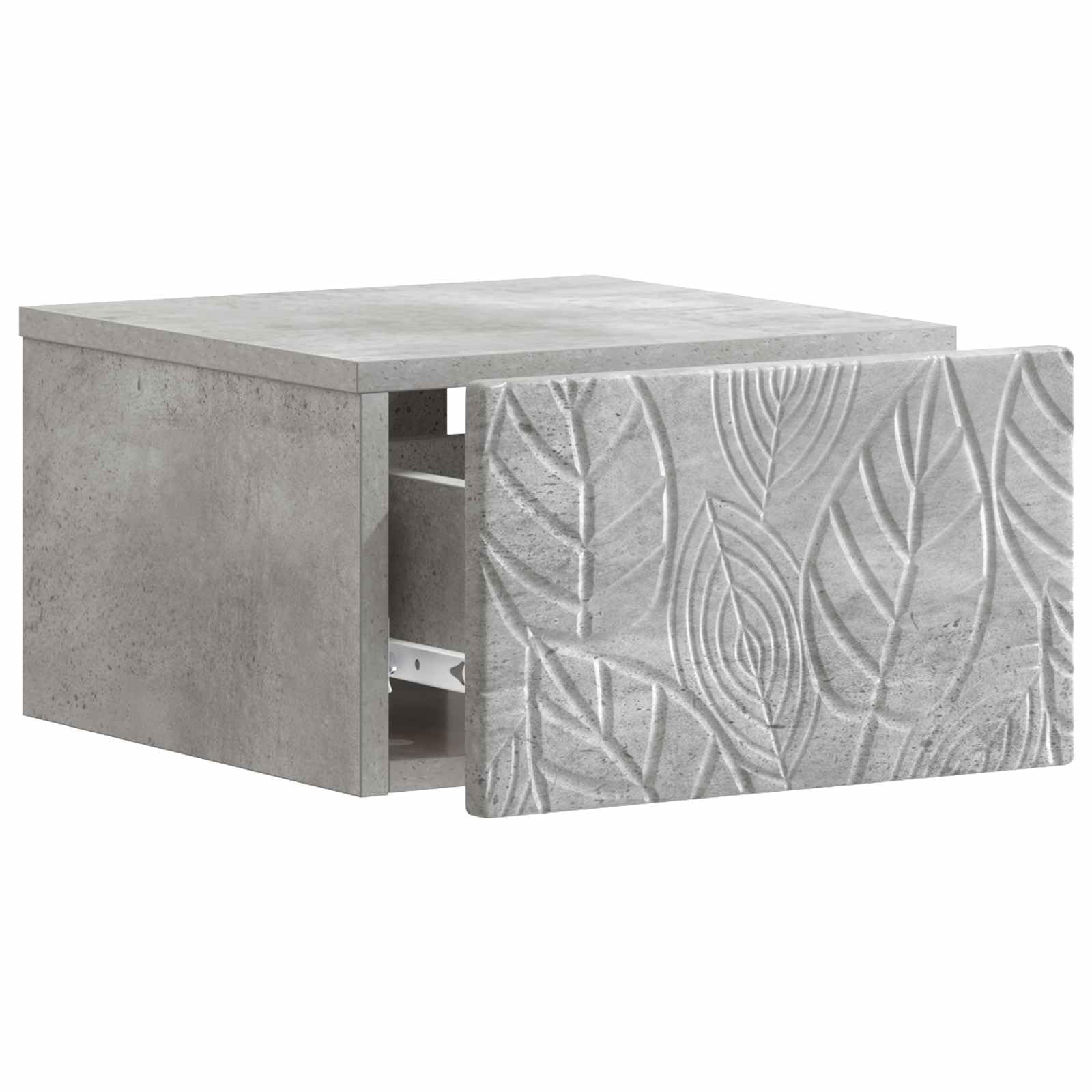 Genérico Mesa auxiliar de pared, 34,5 x 33 x 20 cm, color gris | Con cajón de madera de ingeniería, montaje en pared, para sala de estar o dormitorio, fácil mantenimiento