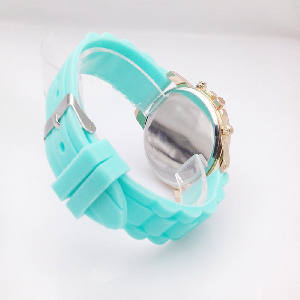 mujeres hombres niños banda de silicona analógico Cuarzo Casual relojes Jelly Color Unisex pulsera (10 unidades)