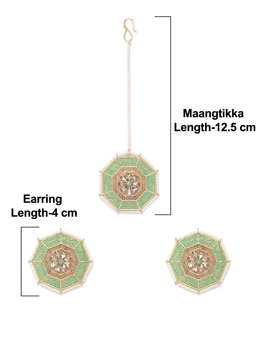 Meenakari Ethnic Stud Earring & Maangtikka Set For Women