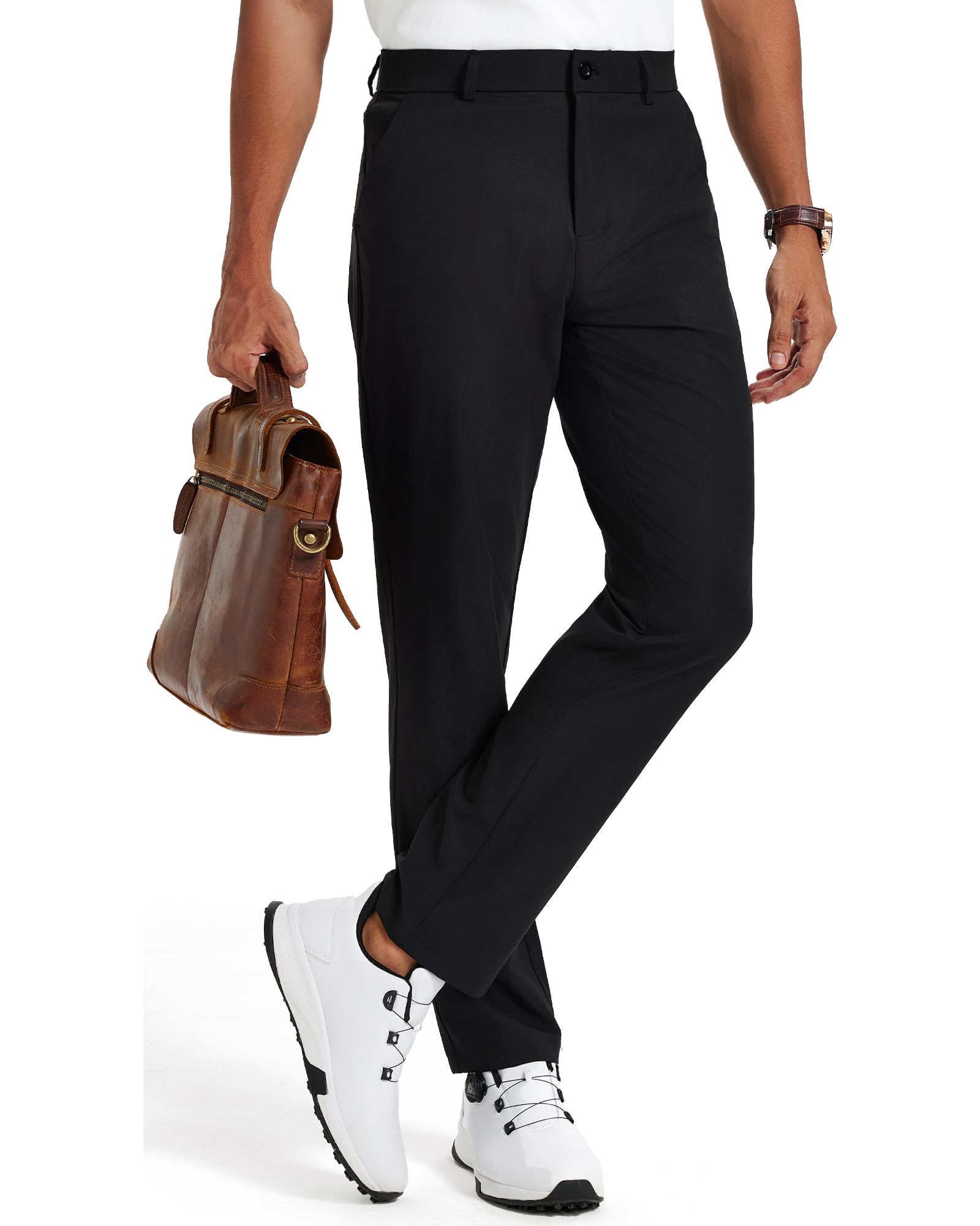 Men's Stretch Golf Pants 30''/32''/34'' - Lightweight Dress & Casual Trousers for Business Travel Work