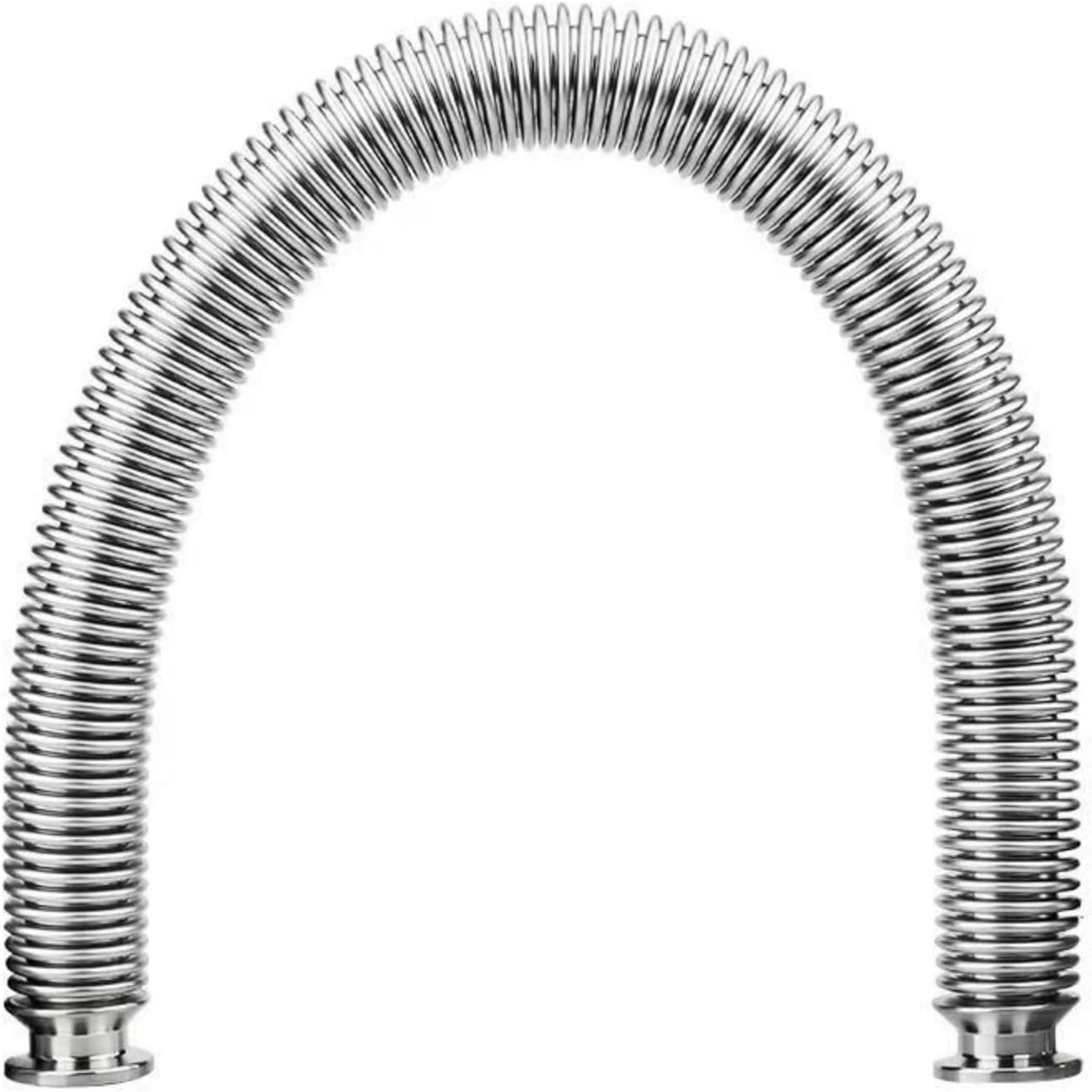 1pcs KF-16 Bellows Hose Metal - 137.80" (3500mm) SS304 Vacuum Corrugated Pipe with ISO-KF Flange(1000mm)