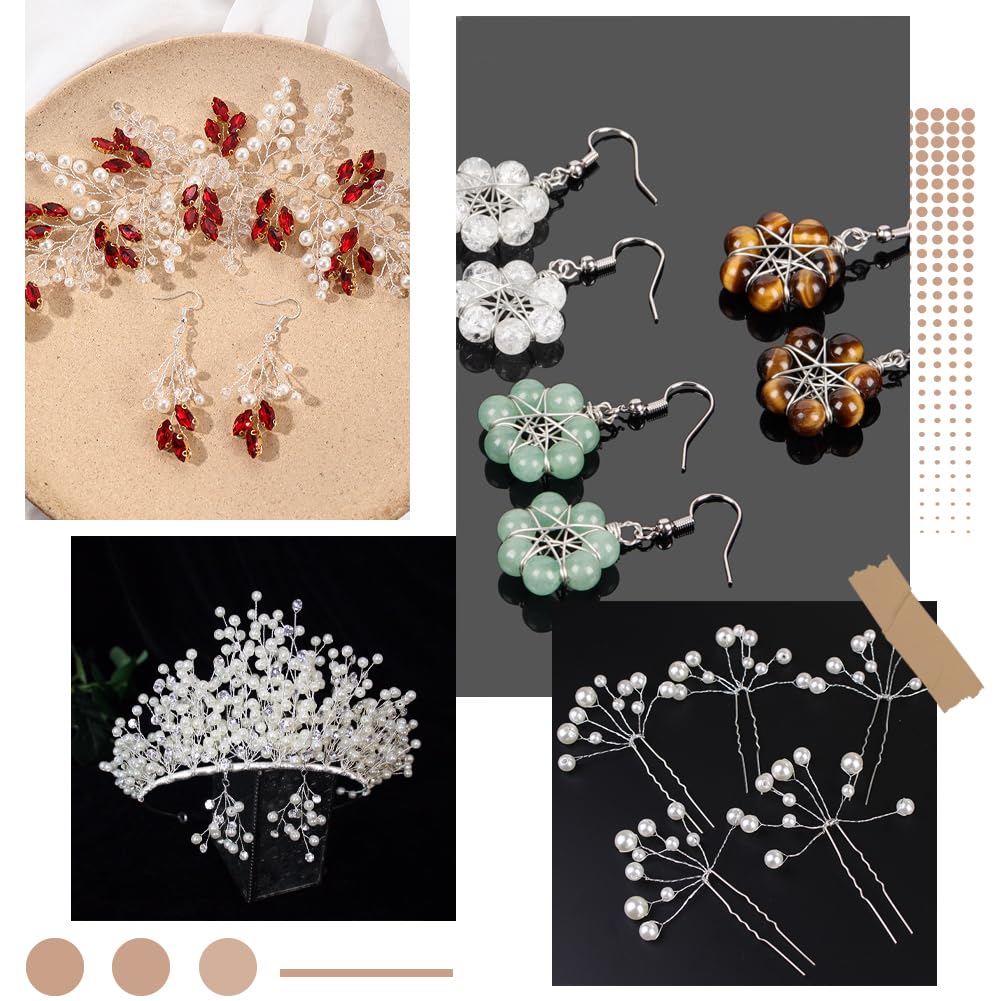 Beebeecraft Filo d'Argento da 0.5mm e 24 Gauge 925 Filo in Argento Sterling 1M Rotondo per Gioielli Artigianali con 2 Pezzi di Panno Lucidante in Pelle Scamosciata per Avvolgere Il Gioielli