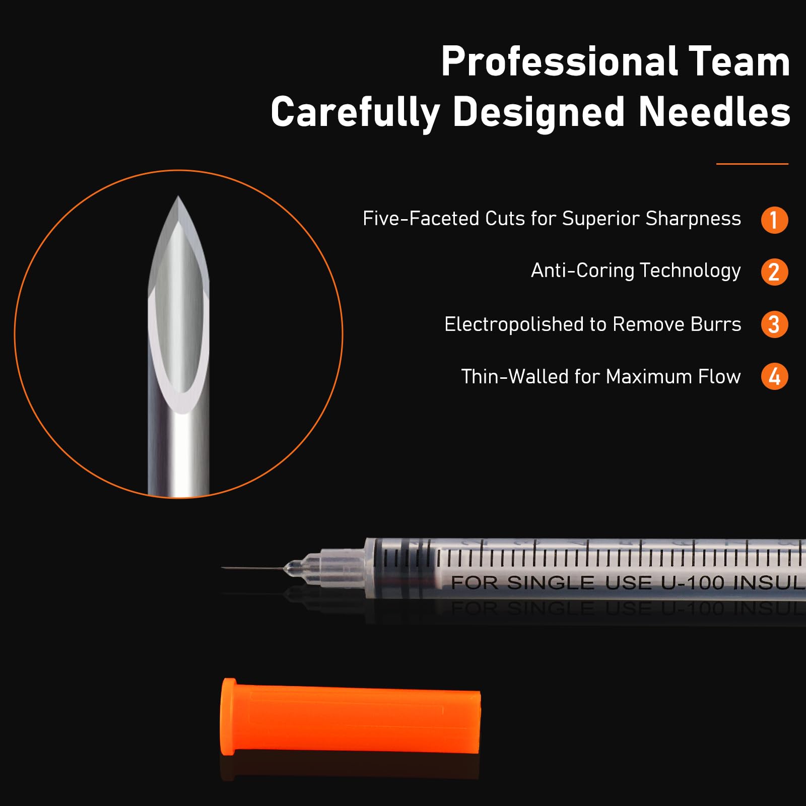 U-100 1ml 31ga Disposable Syringe and 31G x 6 mm (1/4") Needle 100Pack — Amazon image 3