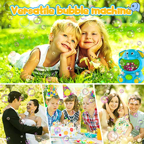 WisToyz Bubble Machine Elephant Bubble Blower Bubble Toys 500+ Bubbles Per Minute, Bubble Machine for Kids Toddler with Bubble Solution Indoor Outdoor Bubble Maker Easy to Use 2 AA Batteries Needed