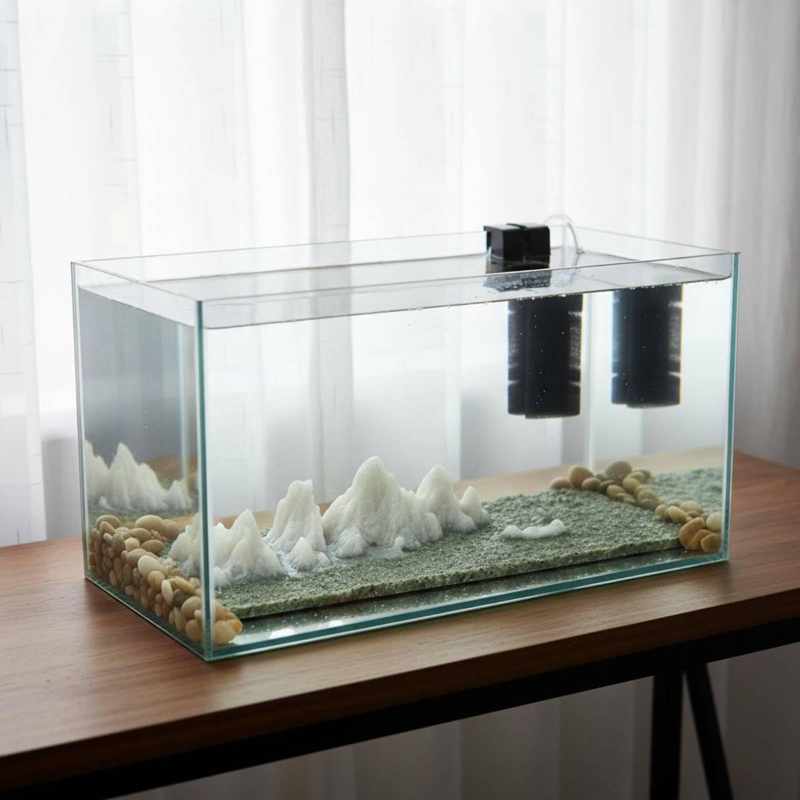 predolo Decorazione Acquario Roccia Scenica Terreno Ornemento con Piattaforma Rettangolare E Superficie a Strati in Arenaria Resina per Scenografia, Strati Di Roccia