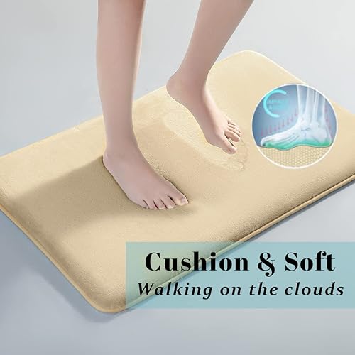 Miniatura 3 de SONORO KATE Tapetes de baño de espuma viscoelástica, suaves y antideslizantes, lavables a máquina, tapetes de baño de terciopelo súper absorbentes,