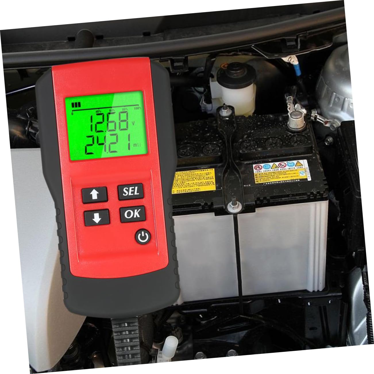 POPETPOP Tester per Batteria Auto da 12 V, Analizzatore di Batterie per Autoveicoli Compatto e Leggero, Strumento per Officine e Fabbriche Automobilistiche, Test Capacità