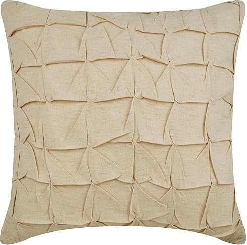 The HomeCentric Juego de 2 fundas de almohada de color crudo con nudos, fundas de almohada de 20 x 20 pulgadas (19.7 x 19.7 in), funda de almohada