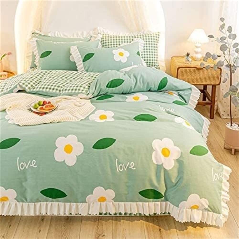 arkusz Zestaw łóżka z nadrukiem kwiatowym Kid Girl Cover Count Dorosły Dziecięce Arkusze łóżka i poduszki Zestaw pościeli wygodna (Size : 1.8m)