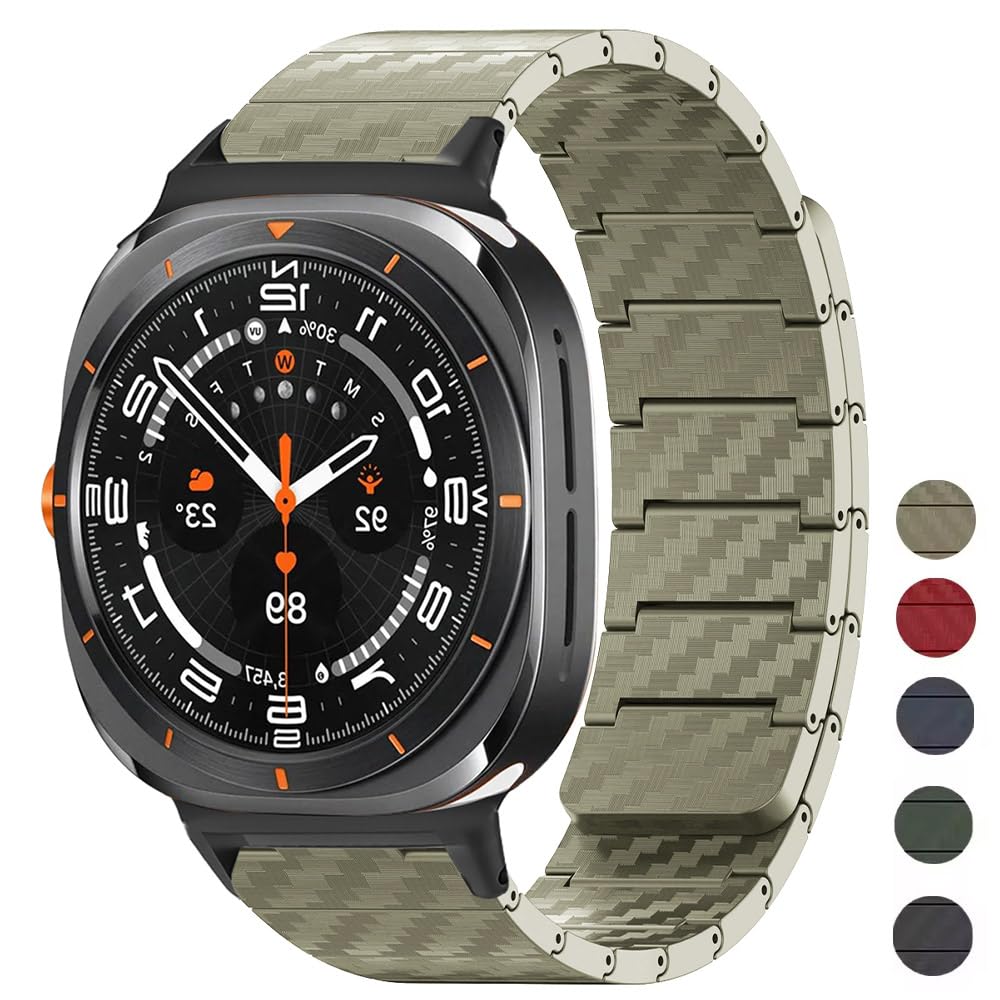 JDIME Bracelet magnétique en fibre de carbone pour Samsung Galaxy Watch 7 Ultra 47mm, Bracelet léger, Galaxy Watch Ultra 47mm