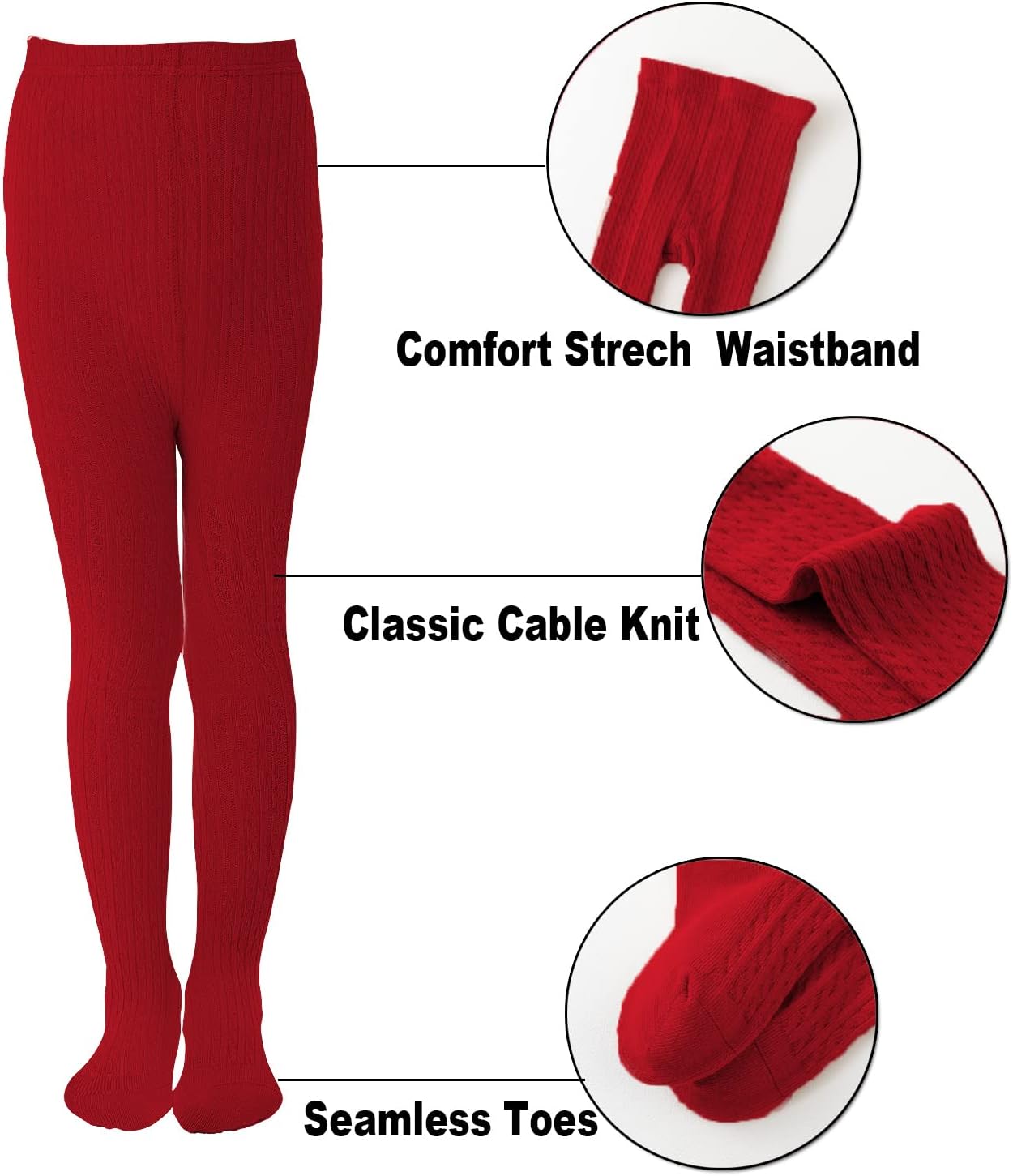 EPEIUS Baby Girl Tights Thick Cable Knit Leggings Seamless Cotton Toddler Girls Stockings School Tights for 2T-12 Years - Image 6