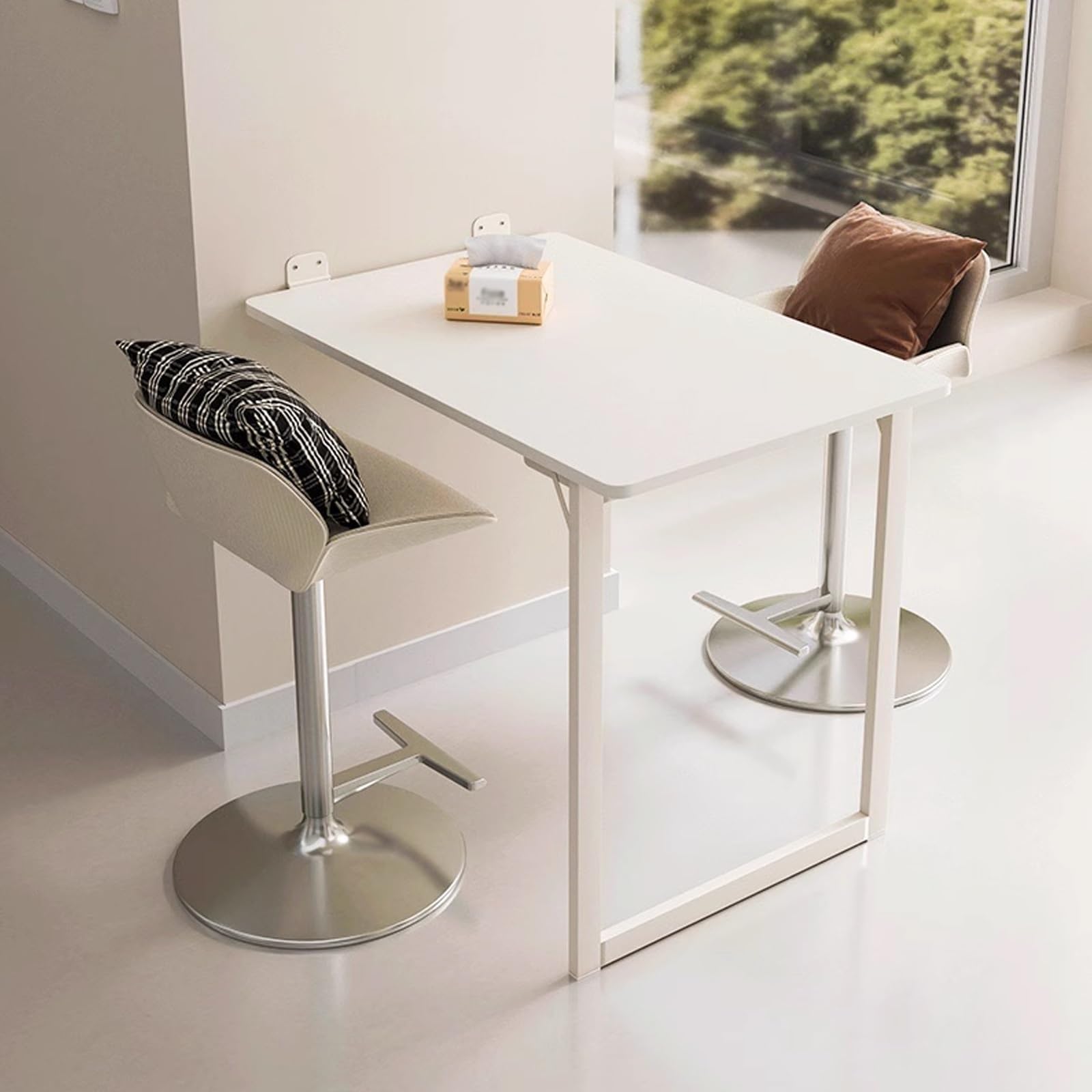 Tavolo Pieghevole a Muro Cucina 90×60cm Semplice Tavolo Da Parete Salvaspazio Tavolo Da Cucina Balcone Bianco Tavolo Da Pranzo