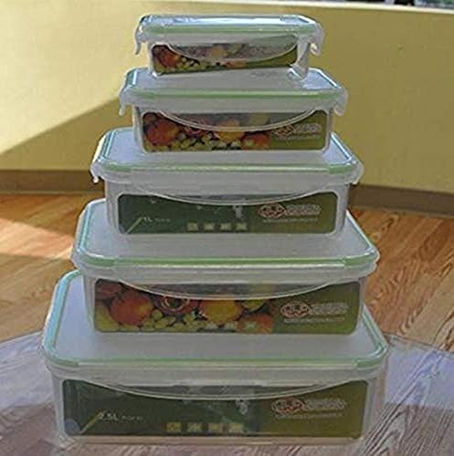 7501 Uniware - Recipiente de plástico para alimentos con anillo de silicona, juego de 5 unidades (8.1 fl oz, 16.9 fl oz, 1 litro, 1.5 litros y 2.5