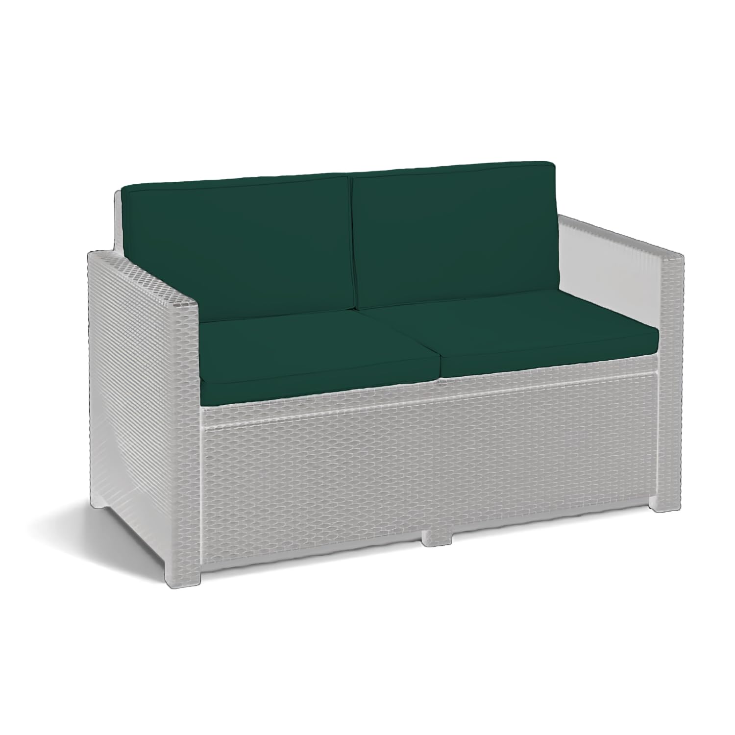 A ATH COLLECTION Rattan Outdoor Seat Cushion Pads Garden Furniture Cushions Chair Padding Patio Water Resistant 2, 3 or 4 Seater Patio Set Sofa Cushions Pads (4 PC Green 2 Seater)