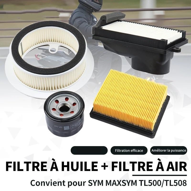 filtro aria moto Accessori moto CVT Destro Carter Filtro Aria Filtri Olio Fit For SYM Maxsym TL500 TL508 LT 500 508 17211TL1000(1 set)