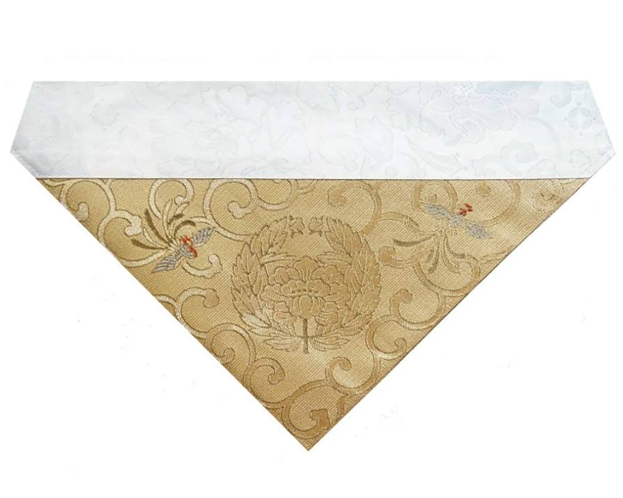 三角打敷織込 両山紋 30代 綴色（京サイズ） 曹洞宗［仏具］