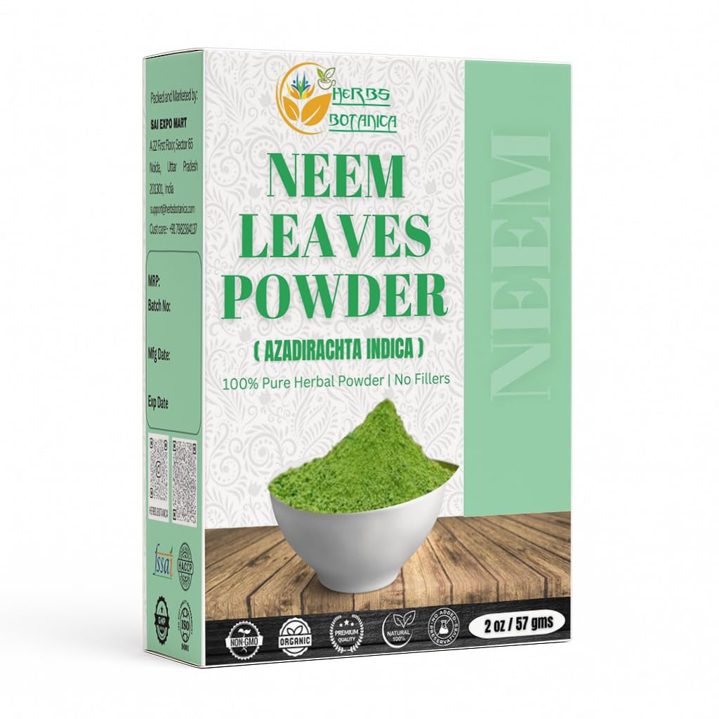 Herbs Botanica Neem Powder 100 Pure Natural Leaf Powder for Hair Skin DIY Uses Finely Ground Additive Free