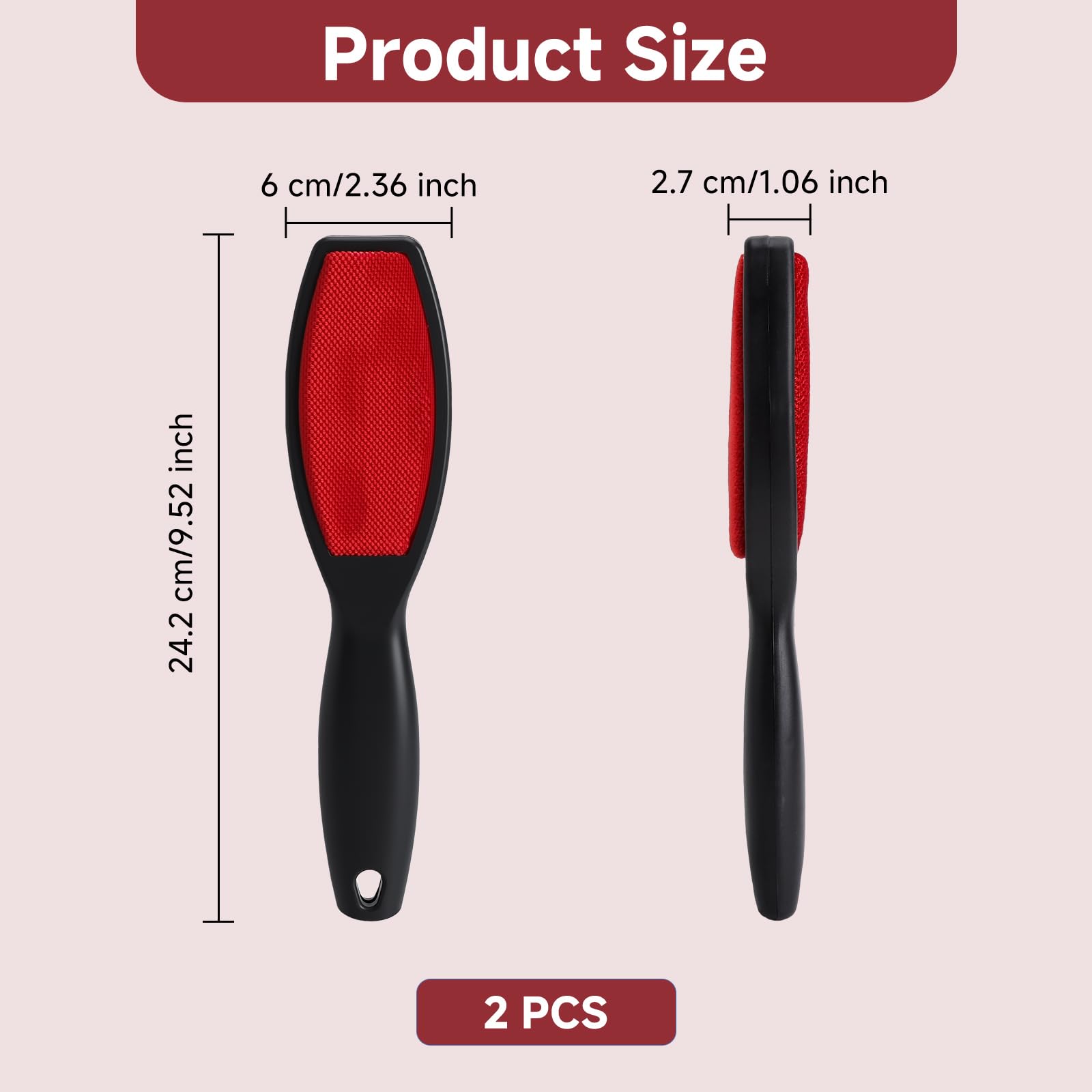 2 cepillos para pelusas de dos lados, reutilizables, cepillos para pelusas de doble cara, cepillo para eliminar pelos de animales, cepillo para sofá, coche, ropa, muebles, textiles, pelo de — view 2