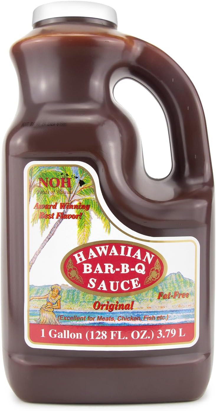 Hawaiian Barbecue Sauce, 128 oz (Pack of 1) - Original Hawaiian BBQ Sauce, Ideal for Barbecue Chicken, Ribs, Steak, Seafood, Stir-Fry & More - Fat-Free, No Preservatives or Artificial Ingredients
