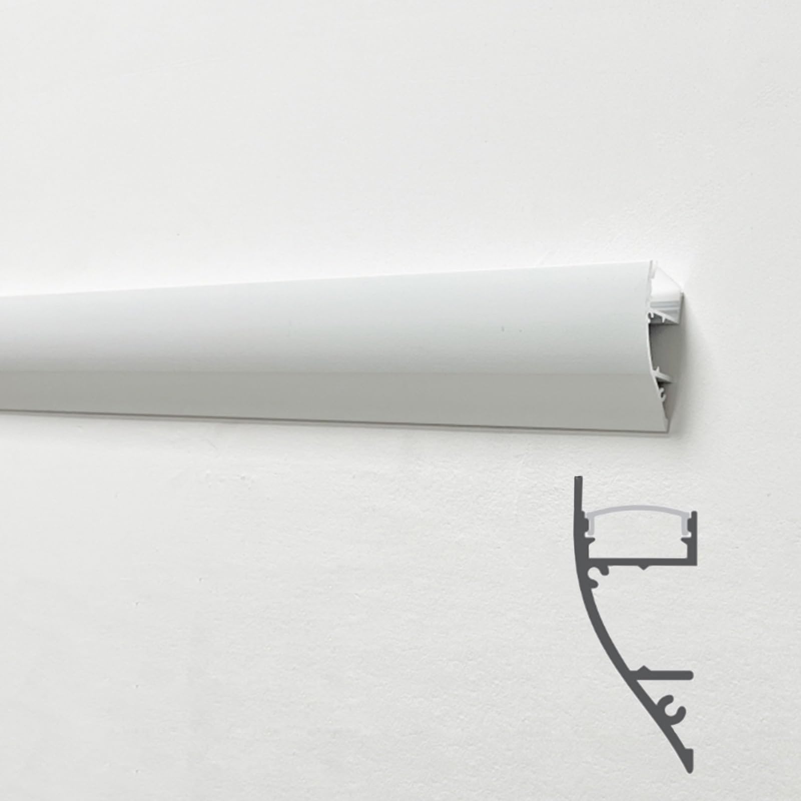 Corniche de plafond haut de gamme en profilé d'aluminium pour éclairage LED discret