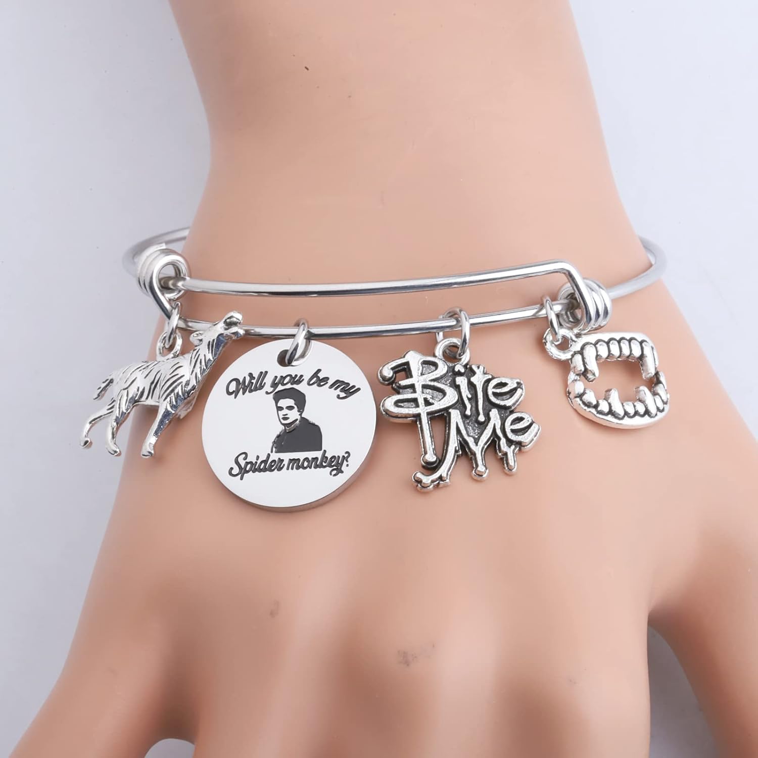 KEYCHIN Vampire Movie Keychain Edward and Bella Fans Gifts Will You Be My Spider Monkey Jewelry for Friend Family - Image 3