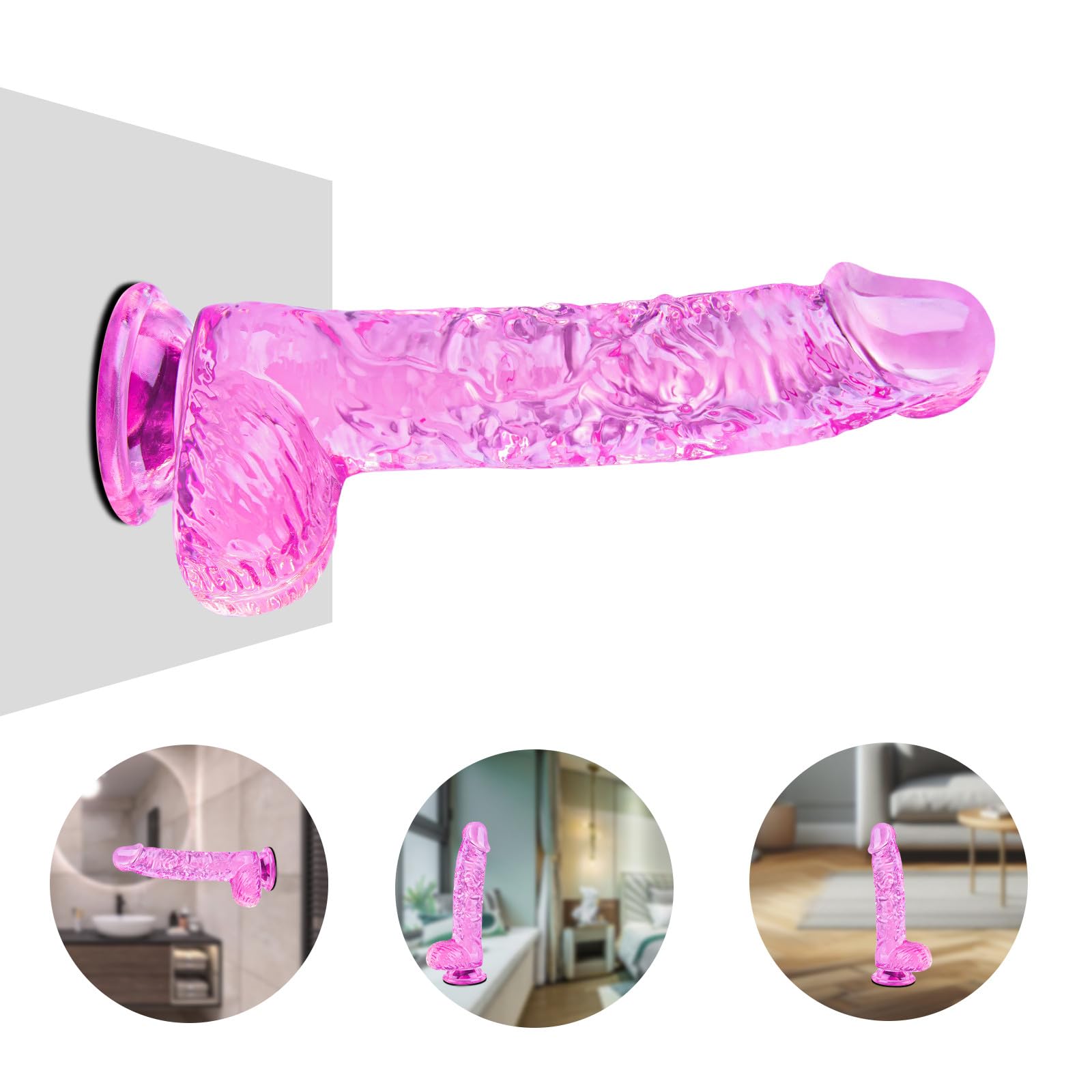 Small Realistic  6.4-Inch Cute Dildo with Suction Cup, Thin Dildo with Egg, Adult Sexual Toy for Vaginal G-spot and Anal Pleasure, Suitable for Beginner Female/Male/Homosexual Users