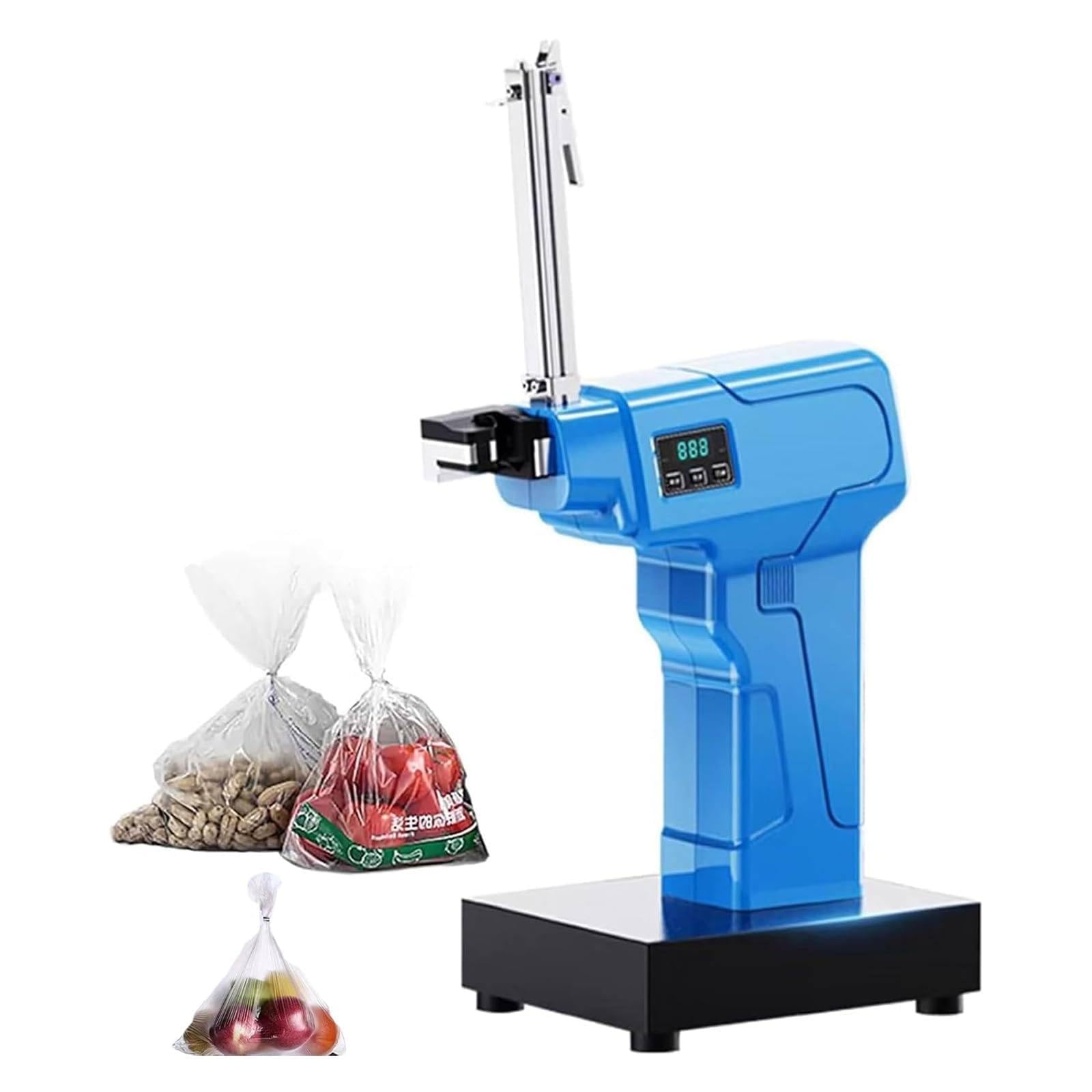 Legatrice per sacchetti di plastica, tagliatrice elettrica per salsicce con 2000 graffette a forma di U, sigillatrice automatica per sacchetti di plastica per supermercati e negozi di frutta