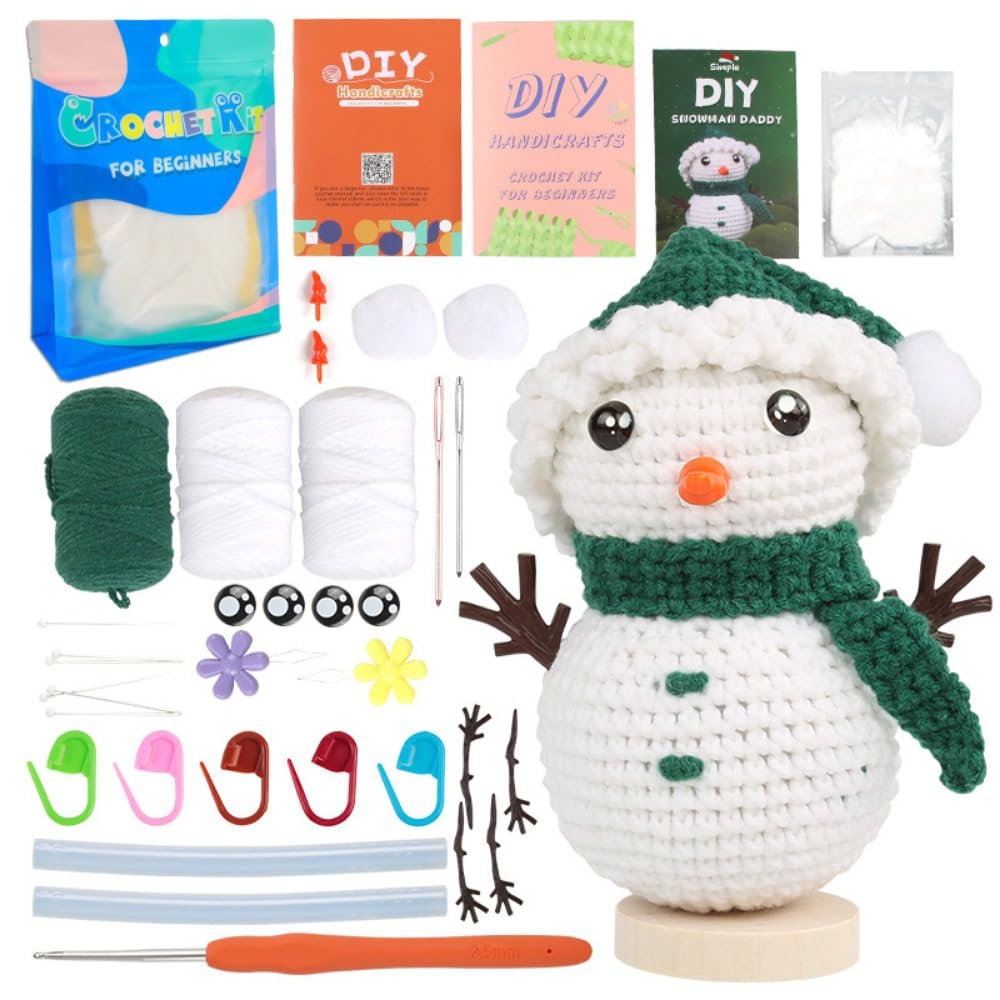 Kit Crochet Sapin De Noël Pour Débutants - Fil, Crochet, Perles Inclus - Décoration Fait Main - Activité Créative DIY