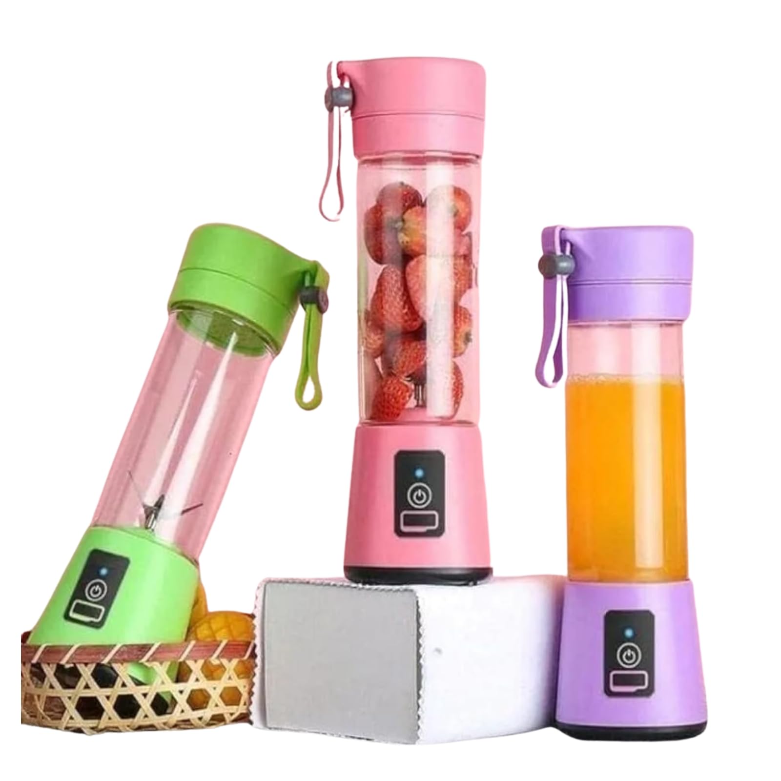 Infinity Marketing USB Portable & Rechargeable Juice Blender 380ML | Multicolor Options | Convenient & Time-Saving Smoothie Maker | Six Stainless Steel Blades (Pack of 1)-picture-14