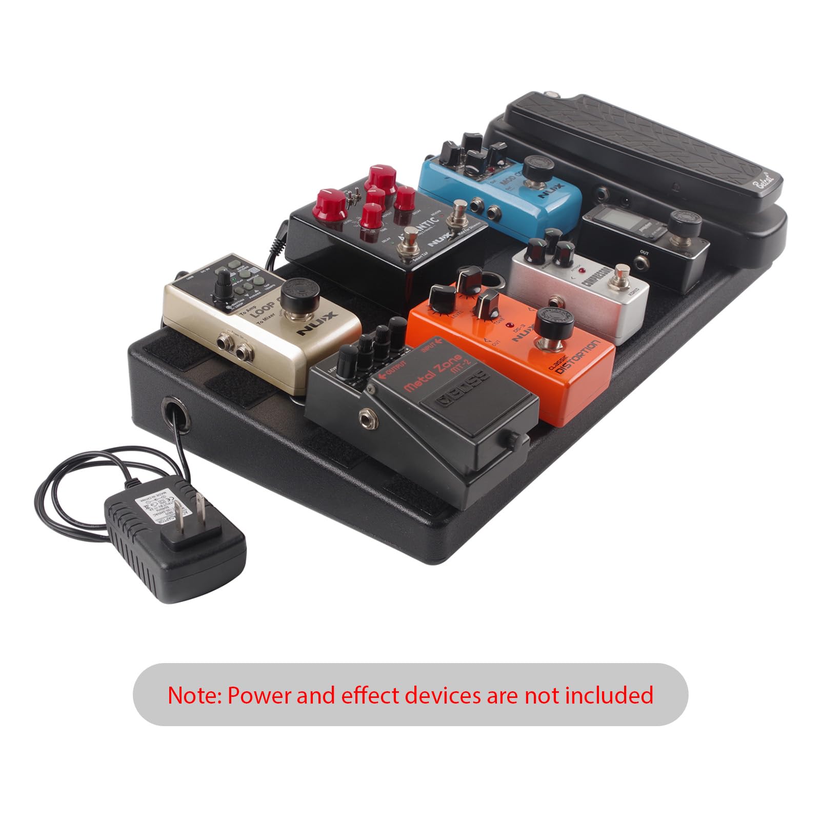 FLEXMAN Gitarrenpedalboard Gehäuse, 20 X 9,8 X 2,4 Zoll Tragbares Leichtes Effektpedalboard mit 11 Strategisch Platzierten Perforationen für Gitarren