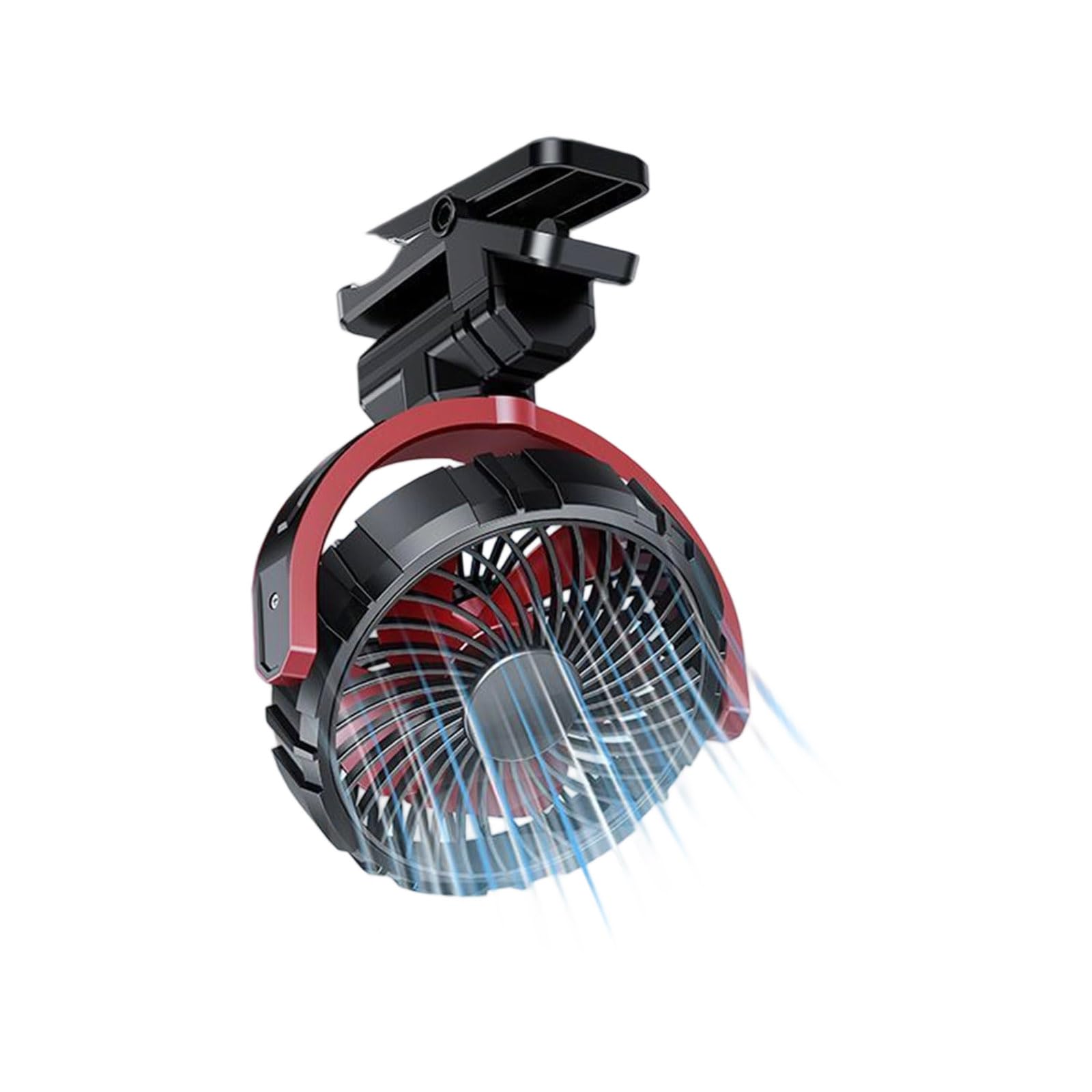 Uqezagpa 3 Speed Desktop Cooling Fan 900 Degree Rotation Adjustable Clip on Fan Fast Speed Powerful 2000mAh Camping