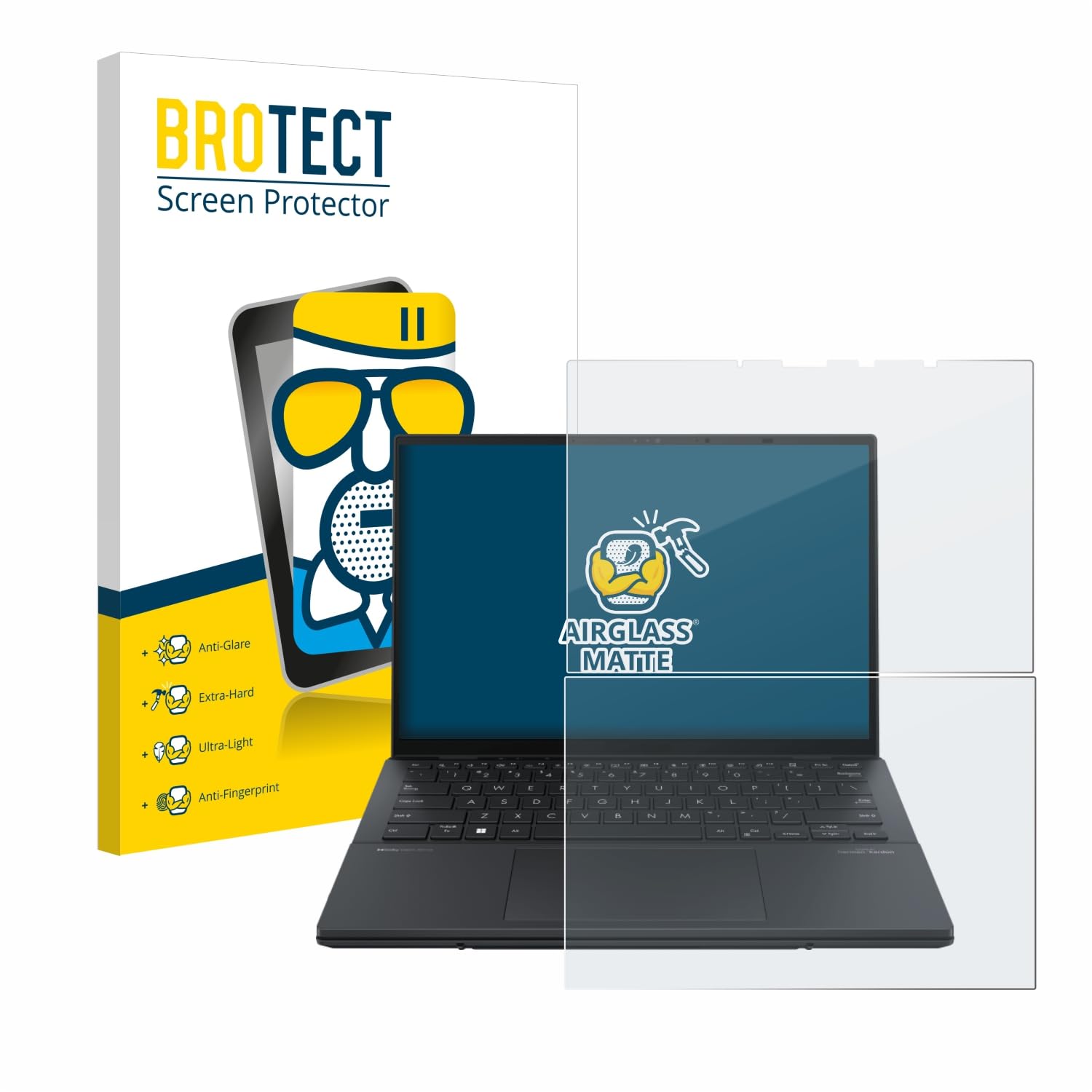 brotect Pellicola Vetro Opaca per ASUS ZenBook Duo OLED 2024 UX8406 Protezione Schermo [Anti-Riflesso, Durezza 9H]