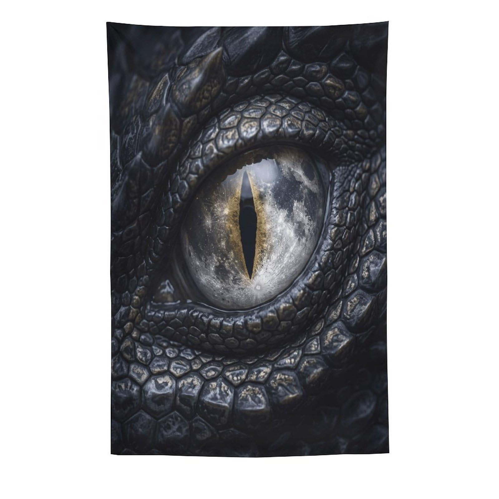 W7C8U2X3 Moonlit Dragon Eye Wall Tapestry, Surrealist, College Dorm