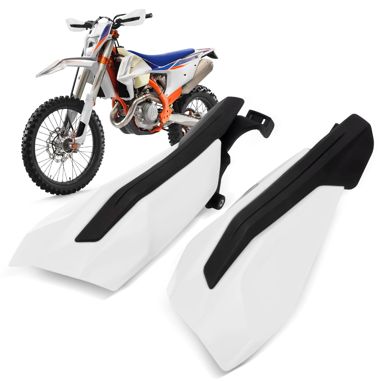 AnXin Motorradhandschutz Dirt Bike Handschutz Bürstenschutz Für 150 XC-W / 250 XC-F XC-F XC-W XC / 300 XC XC-W TPI / 350 XC-F XC-F / 450 XC-F EXC-F / 500 EXC-F Rennrad - Weiß