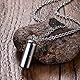Flongo SOS Kapsel Notfall Anhänger Kette Halskette, Edelstahl Anhänger Kette Silber Rot Medical Alert ID SOS Notfall Notfall-Kapsel