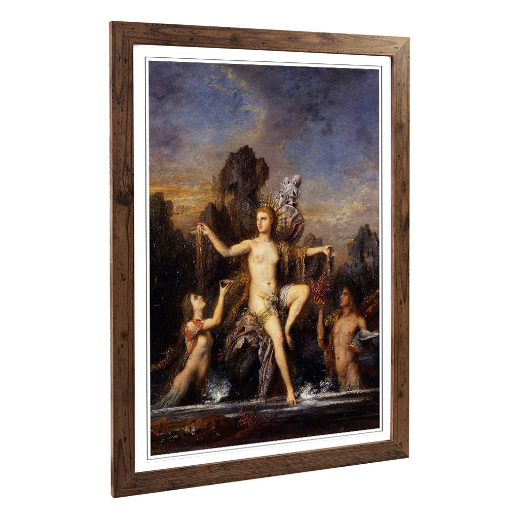 Big Box Art Framed Print of Gustave Moreau Venus Rising from The Sea Design | Wall Art Picture | Home Decor for Kitchen, Living Room, Bedroom, Hallway, Walnut, A2 / 24.5x18 Inch / 62x45cm