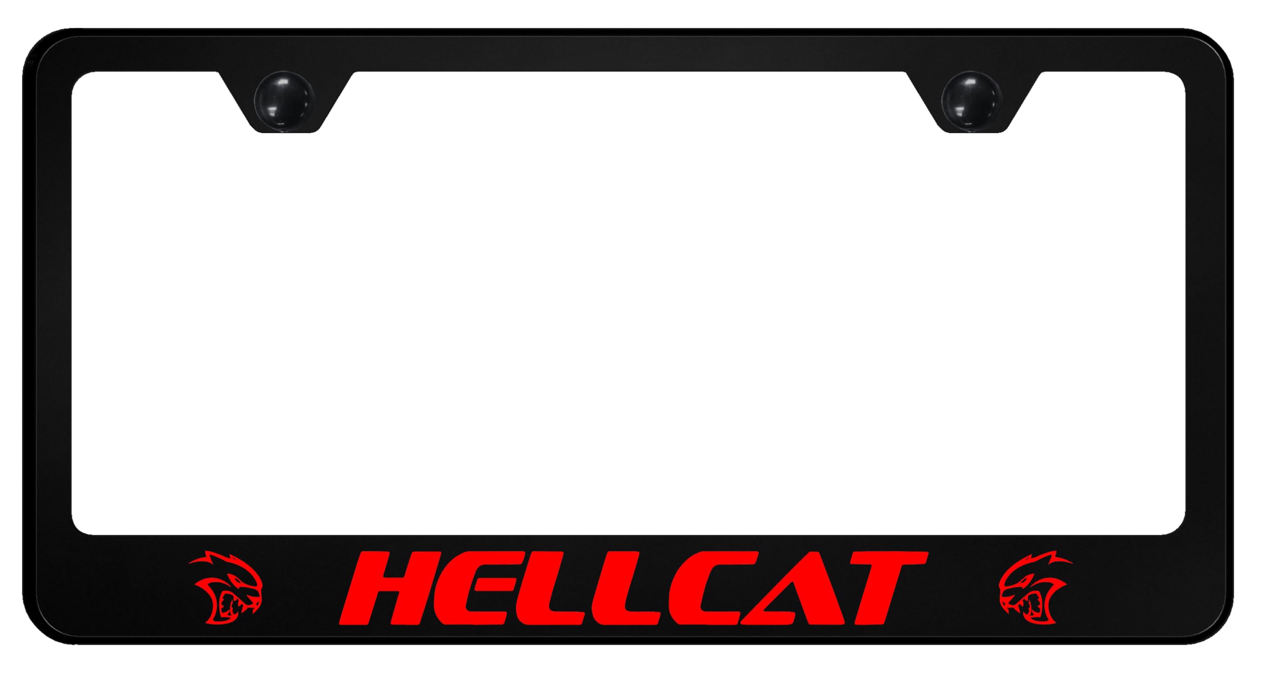 Au-TOMOTIVE GOLD, INC. Officially Licensed UV Print Logo on Black Polycarbonate License Plate Frame for Hellcat (Red)