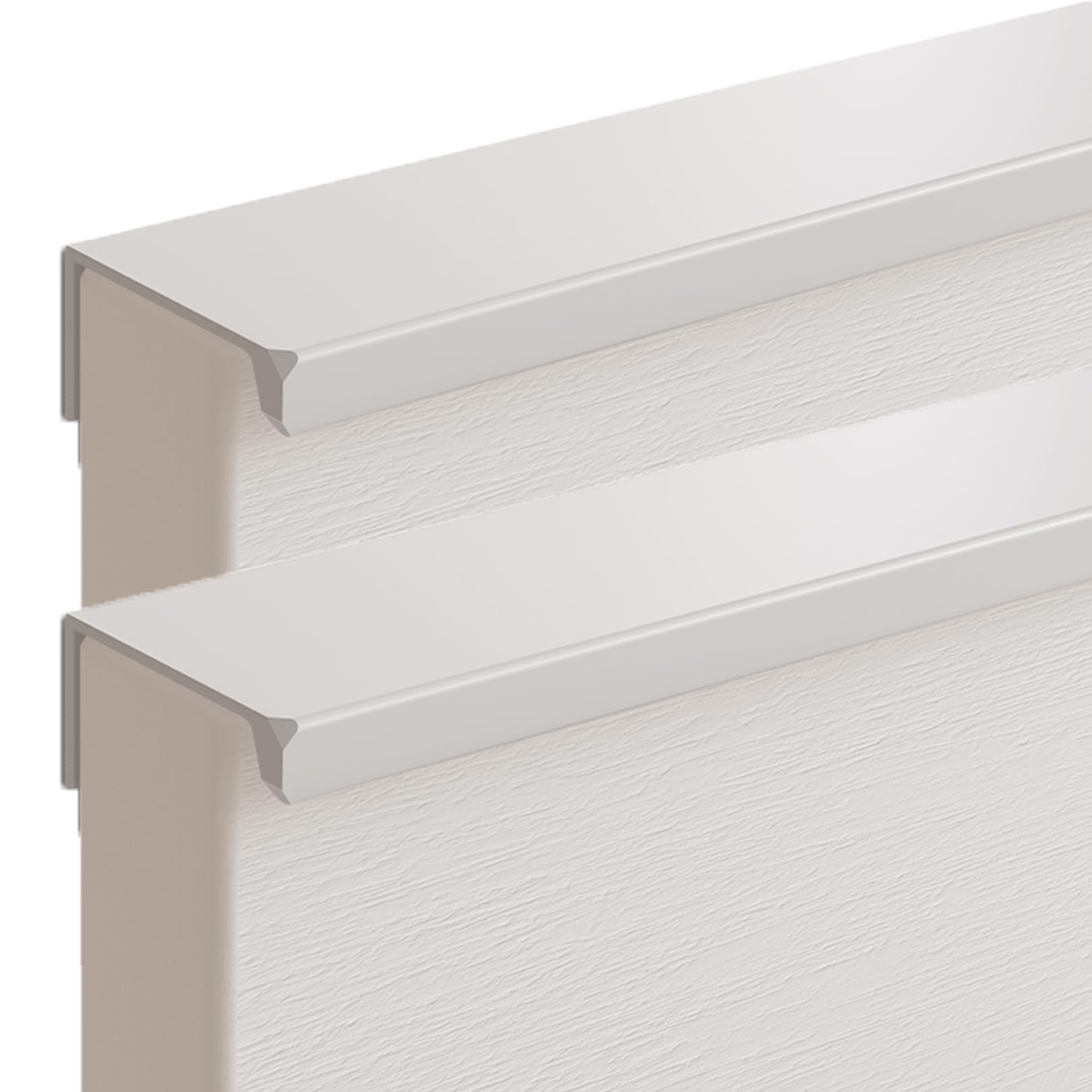 SBZIOJHDR Door Handle, Aluminum Wardrobe Kitchen Concealed Handles Cabinet Drawer White 2 Pieces(Hole Distance 224mm)