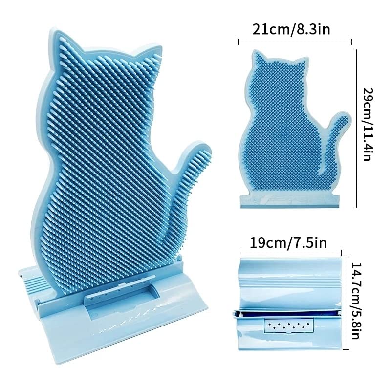 Pet Brush, Pet Brush Pet Cat Brush Massage Cat Comb With Catnip Soft Pet Brush For Cats Self Groomer Rubs The Face Tickling Comb Pets Grooming Tool Pet Brushes(Blue)