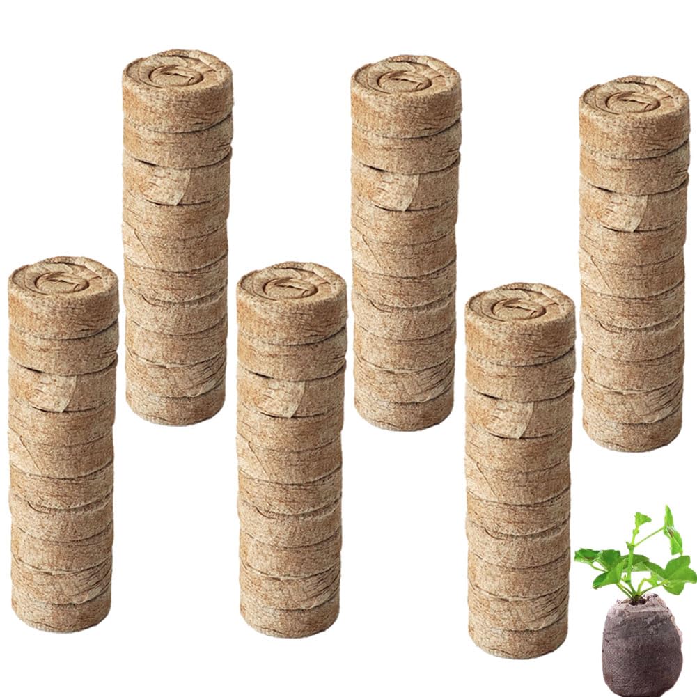Peat Pellets 35mm 60 PCS, Seed Starter Peat, Compressed Seed Starting Pellets, Nutrient Block Potting Soil for Garden Planting, Flowers, Vegetables, Herbs