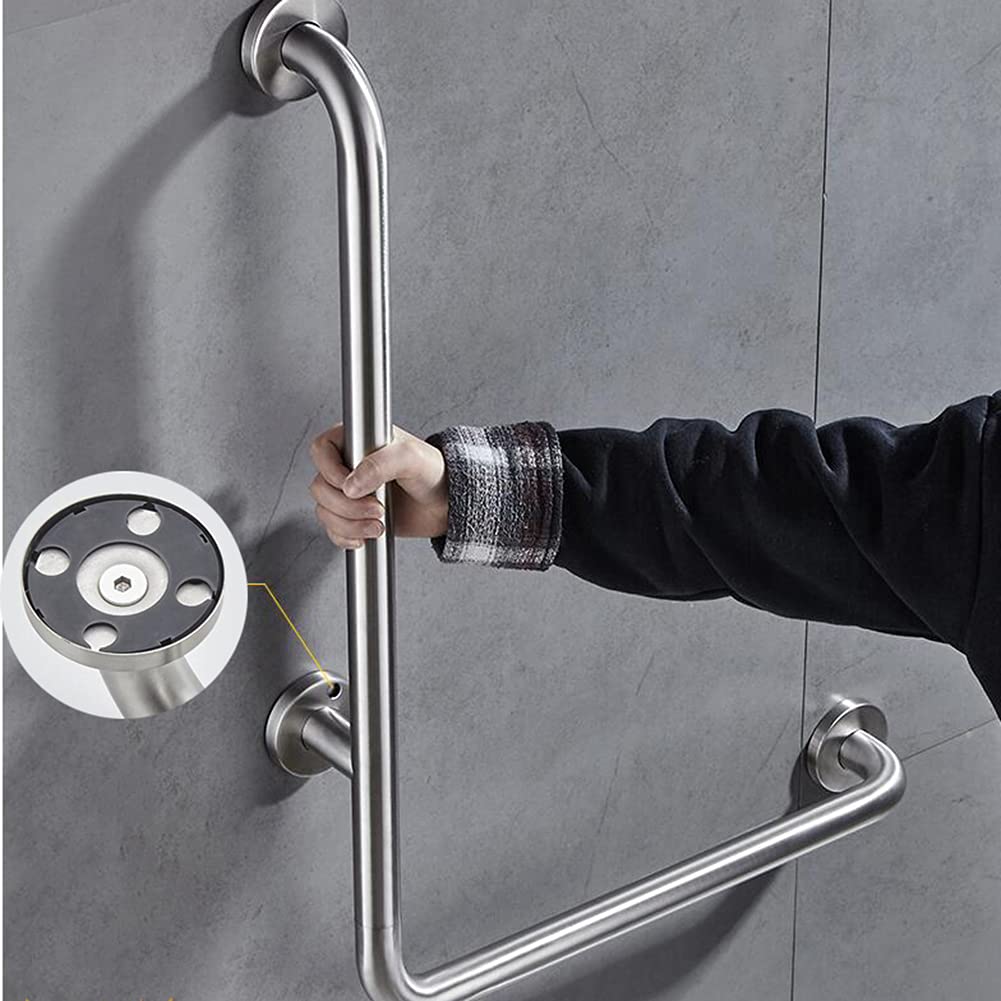 介護用手すり　ステンレス手すり Amazon.co.jp: ステンレス製L型手すり、浴室の直角安全手すり、高齢者