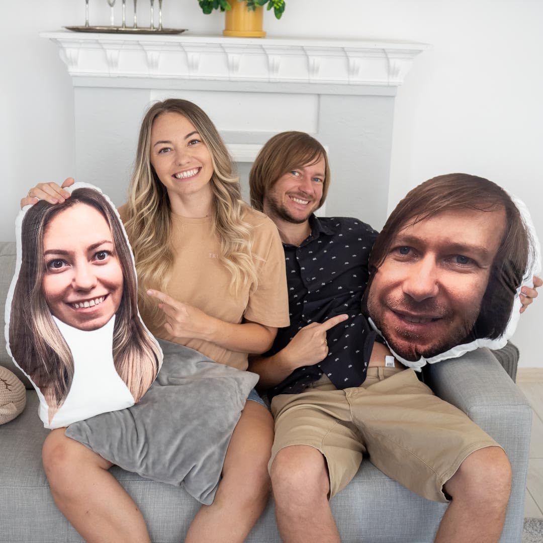 Personalisiertes Formkissen mit Foto – 3D Fotokissen Hund, Katze, Gesicht u.v.m. – Flauschiges Kissen in 6 Größen – Einzigartige Geschenkidee (25cm)