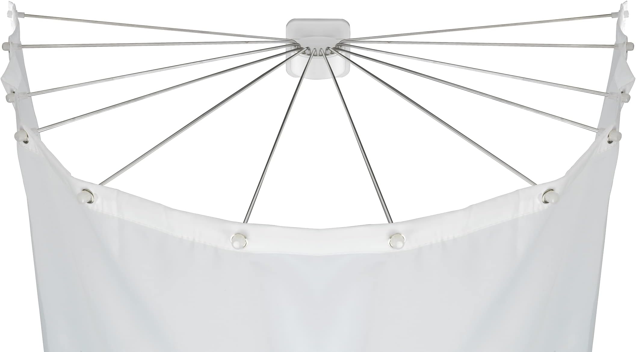 L-förmige Duschvorhangstange 70x160cm Silber - Eck-Duschstange Für Große Duschen Mit 12 Haken