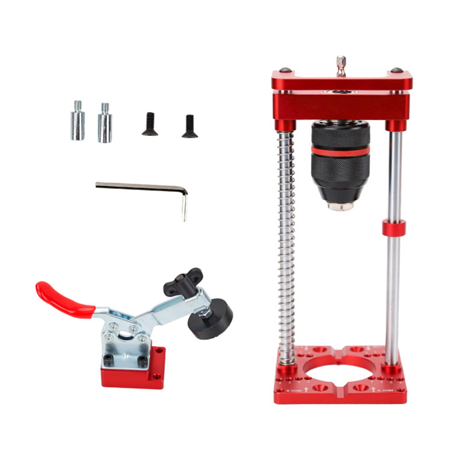 Buxuaaaa Practical Measurement Tool Accurate Woodworking Drillling Guide Aluminum For Woodworking Drill Hole Punching Practical Drill Positioning