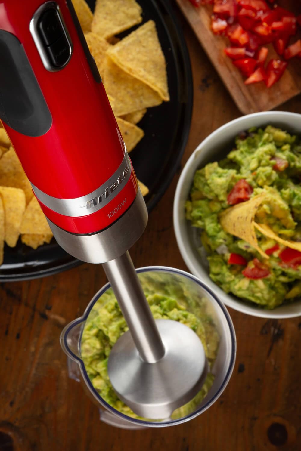 Ariete 602 Moderna Hand Blender, 1000 W, 10 Speeds Turbo, Including Accessories, Red