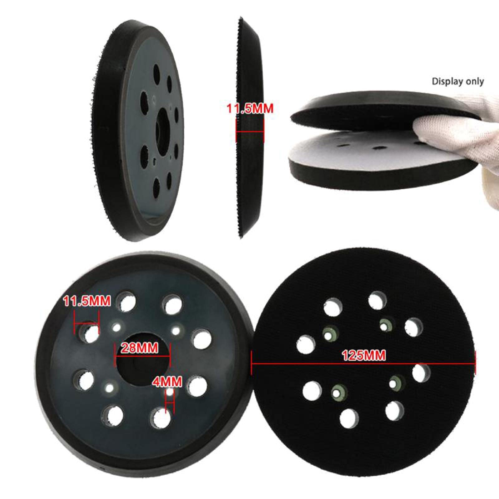 5 pollici 8 fori gancio e loop levigatrice sostituzione pad per la maggior parte delle levigatrici orbite casuale 125 MM 12 PZ