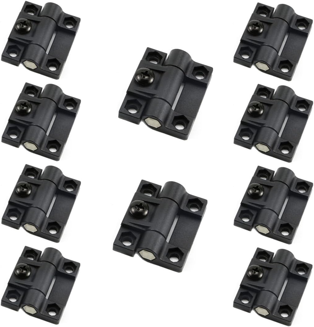 10PCS Adjustable Torque Hinge 43mmx36mm Black Plastic 4 Countersunk