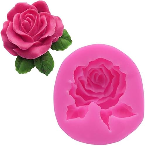 Miniatura 2 de Molde de silicona para pastel de flores de rosas grandes 3D, molde de chocolate para hornear, resistente a bajas y altas temperaturas, fácil de usar